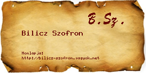 Bilicz Szofron névjegykártya